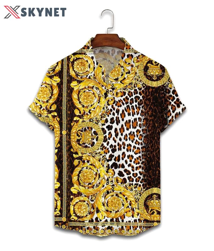 Versace luxury hawaiian shirt short set 4 Hawaii Shirt Shorts & Flip Flops