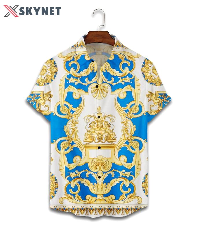 Versace luxury hawaiian shirt short set 7 Hawaii Shirt Shorts & Flip Flops
