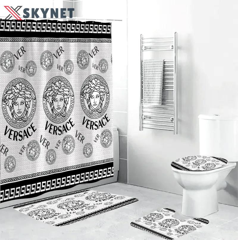 Versace medusa white black fashion luxury brand premium bathroom set home decor Bathroom Set