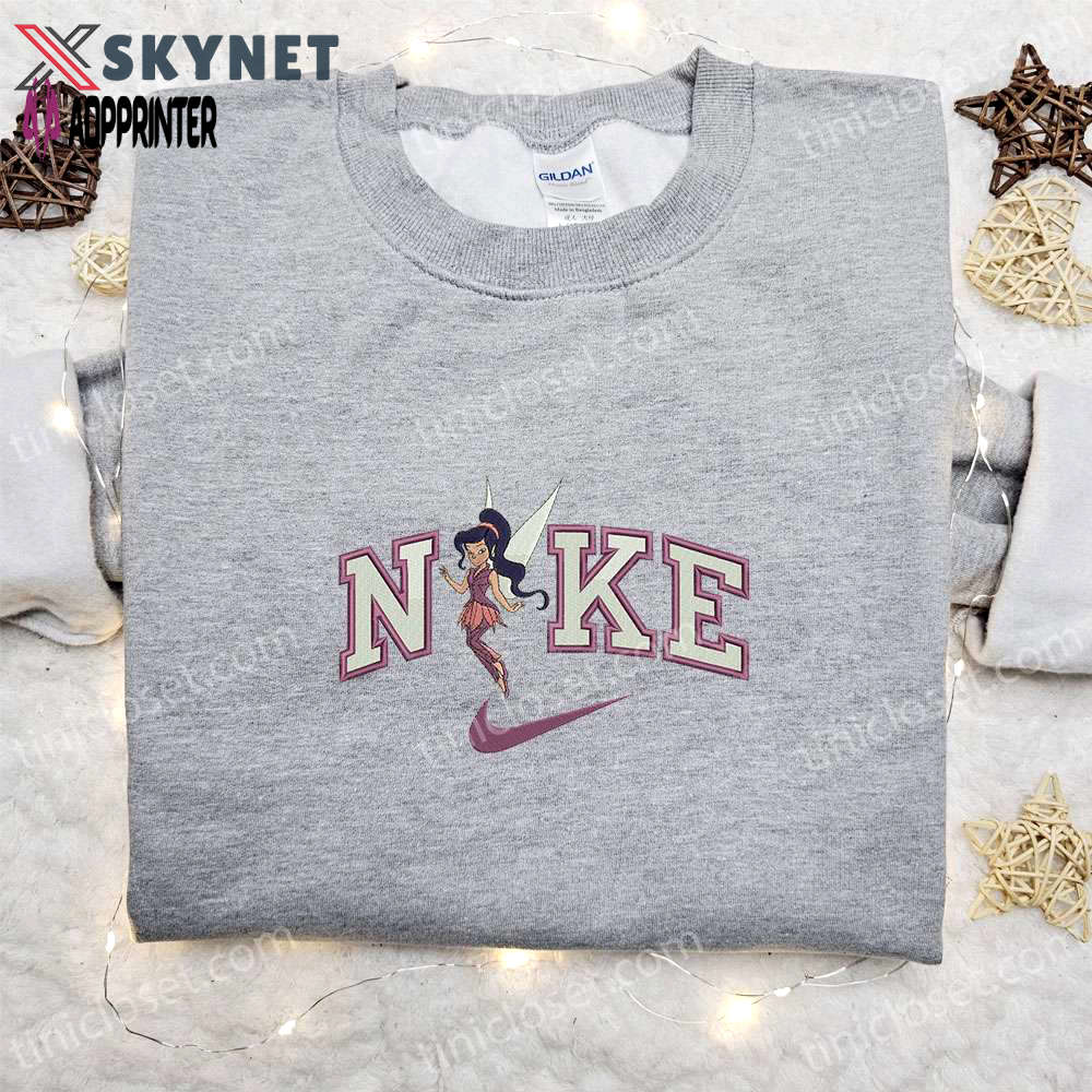 Vidia x nike embroidered sweatshirt tinker bell disney shirt – the best gift Embroidered Shirt