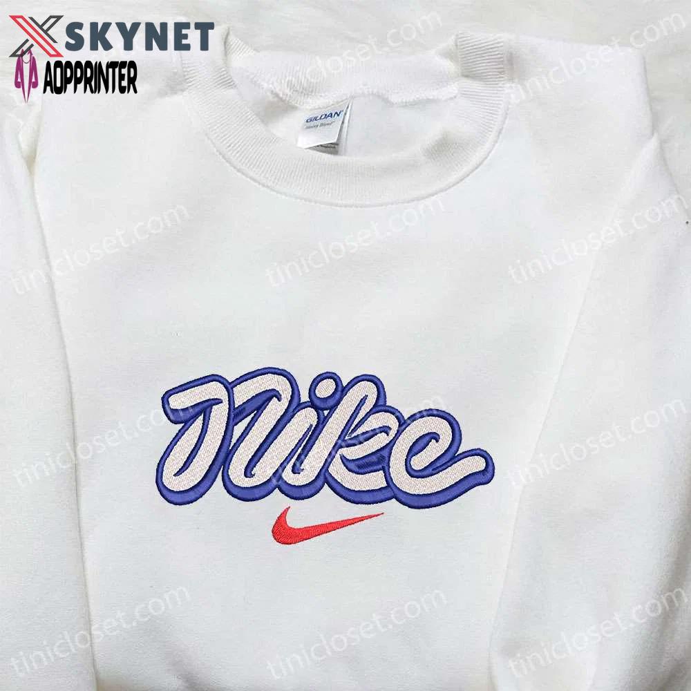 Vintage custom nike embroidered sweatshirt – unique nike inspired shirt perfect birthday gift idea Embroidered Shirt