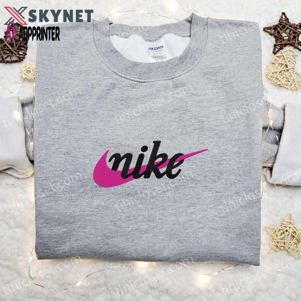 Vintage swoosh x nike embroidered sweatshirt & shirt: best family gift ideas Embroidered Shirt