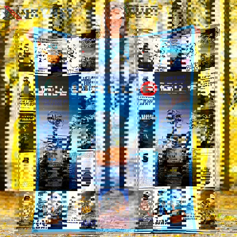 Wall e fleece blanket, wall e robot blanket, wall e quotes characters blanket, birthday gifts for kids, christmas gifts Quilt Blanket