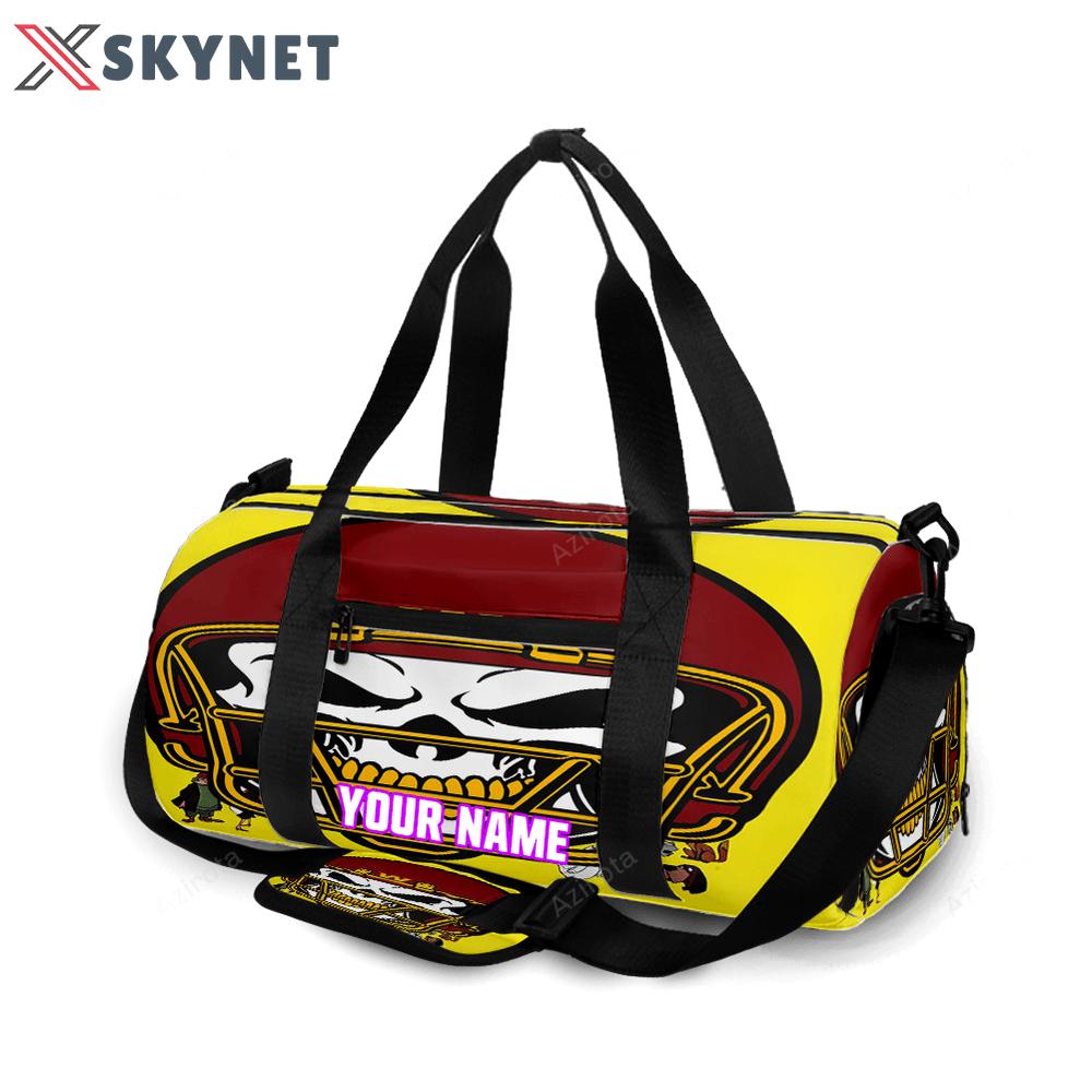 Washington football team skull wearing helmet1 personalized name travel bag gym bag 1119 Travel Bag