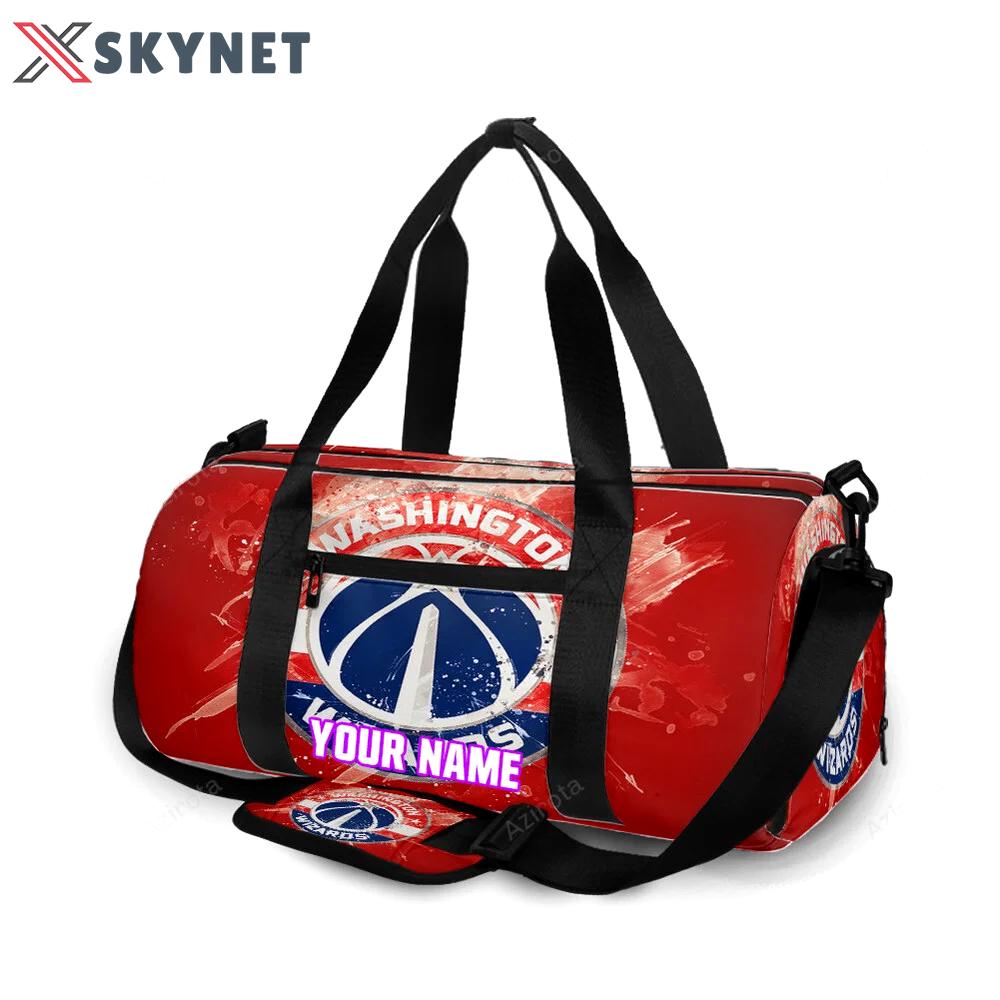 Washington wizards red white splash color personalized name travel bag gym bag 2636 Travel Bag