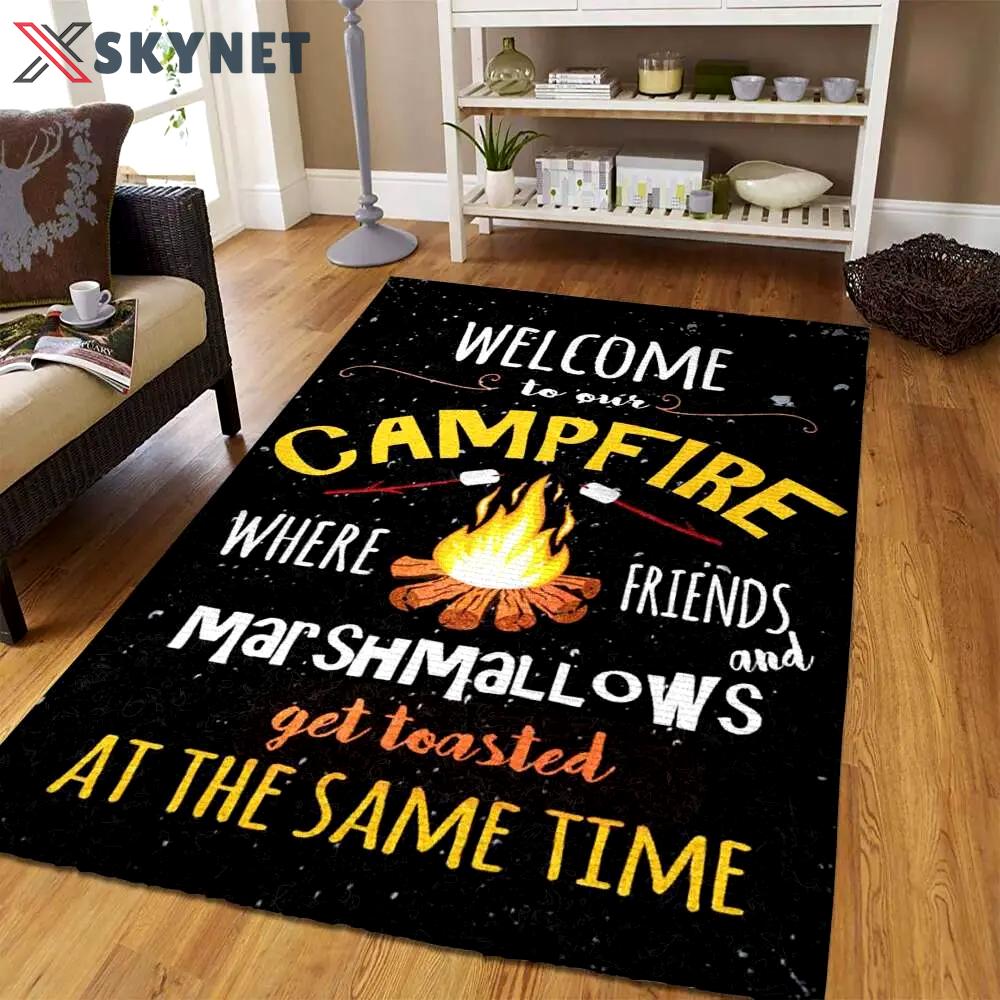 Welcome to camfire quote camping no1967 living room area rug home decor Rectangle Rug