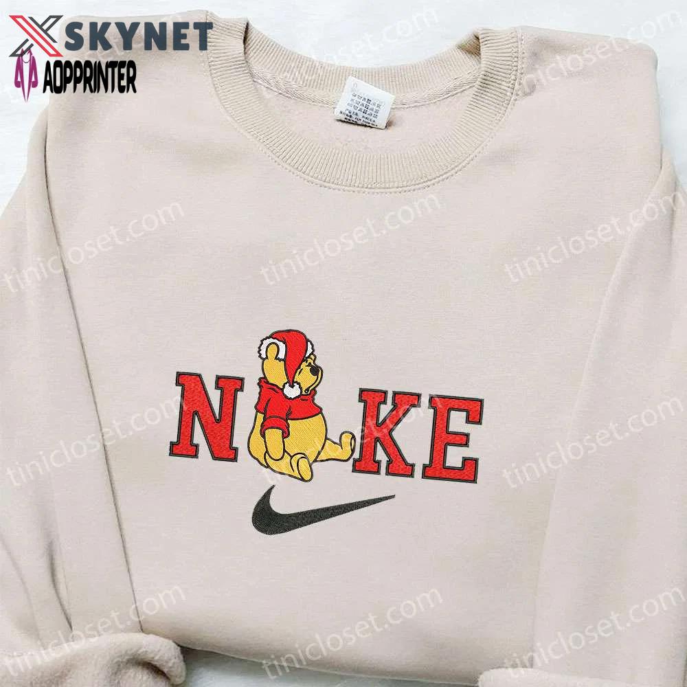 Winnie pooh asleep x nike christmas embroidered sweatshirt: cartoon shirt best gift idea Embroidered Shirt