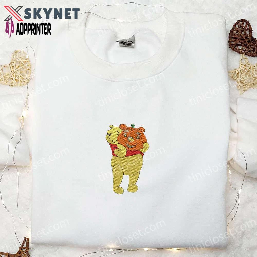 Winnie the pooh jack o’ lantern halloween sweatshirt – disney cartoon embroidered hoodie shirt Embroidered Shirt