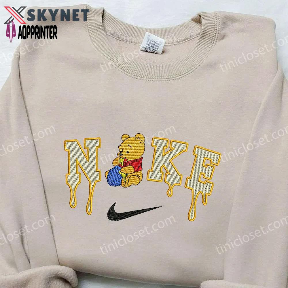Winnie the pooh x nike embroidered sweatshirt: stylish and comfortable collaboration Embroidered Shirt