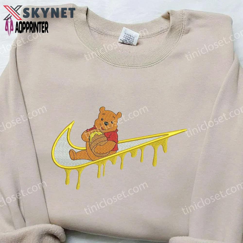 Winnie the pooh x nike swoosh embroidered sweatshirt: disney-inspired and nike branded shirt Embroidered Shirt