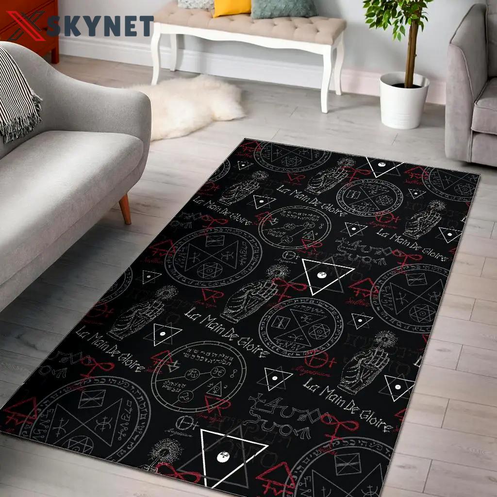 Witch wiccan pagan pattern print area rug living room rug home decor Rectangle Rug