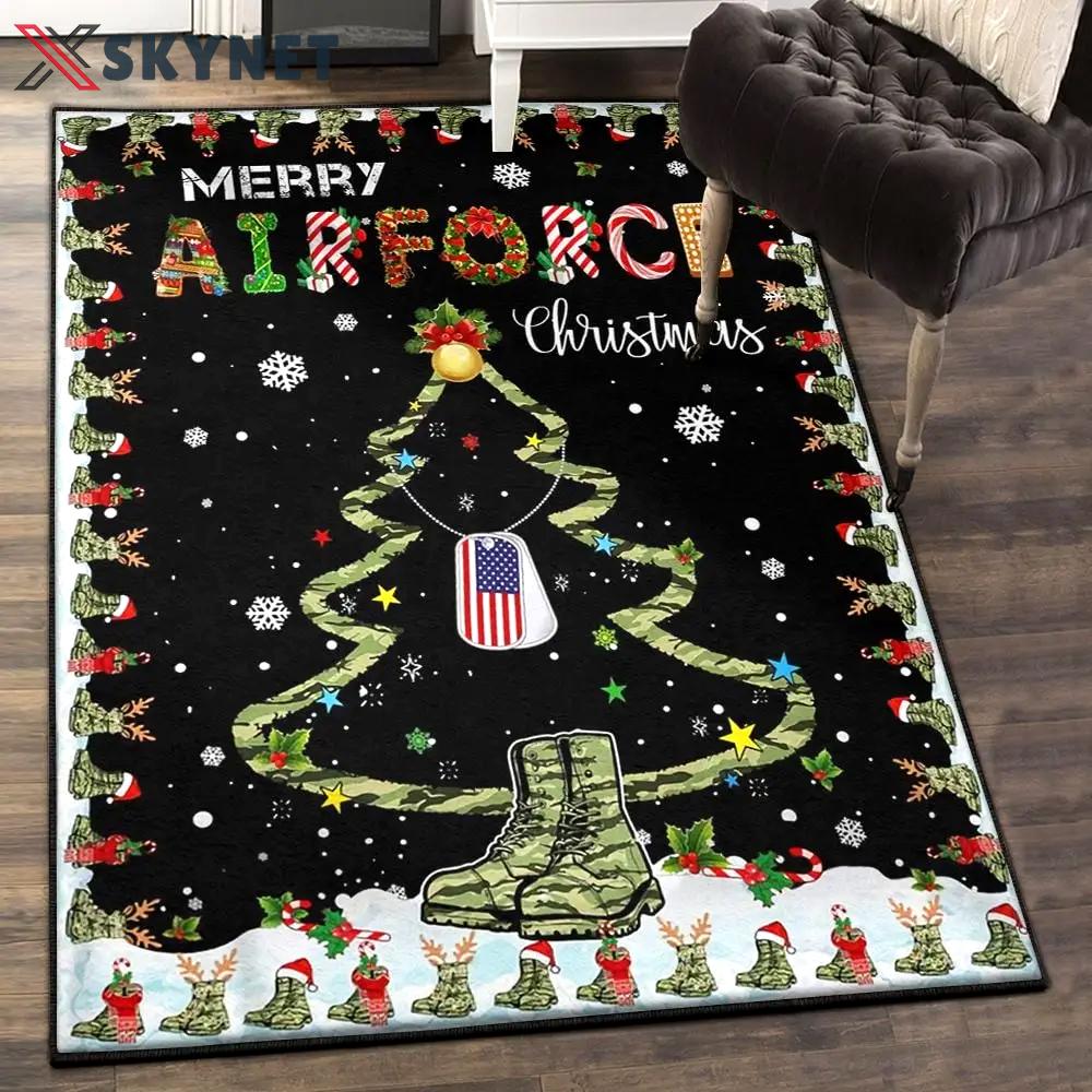 Xmas decoration non shedding area rug, airforce christmas rug Rectangle Rug
