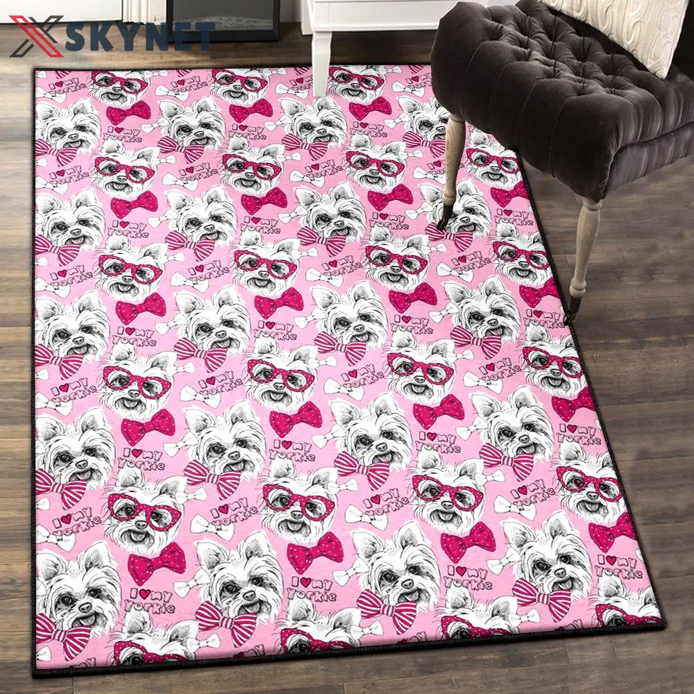 Yorkshire terrier dog indoor outdoor carpet, yorkshire terrier dog puppy rug Rectangle Rug