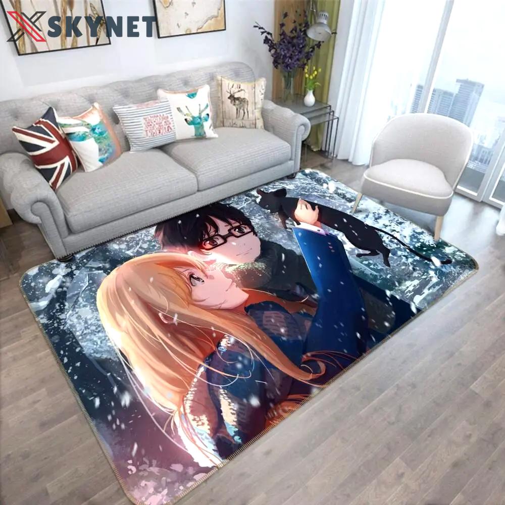 Your lie in april anime 2 area rug living room and bed room rug rug regtangle carpet floor decor home decor Rectangle Rug