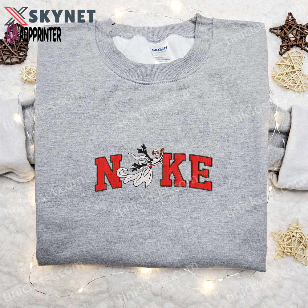 Zero candy cane x nike embroidered sweatshirt: perfect christmas gift for family Embroidered Shirt