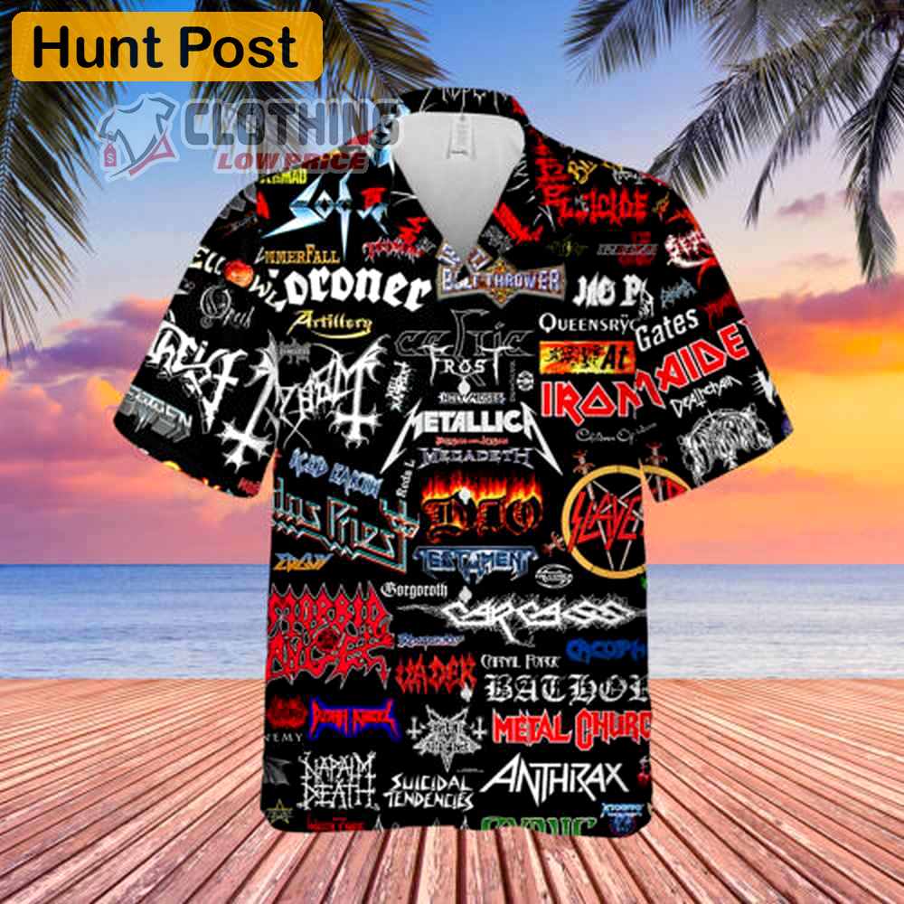 20th century classic rock band name metallica 3d all over print hawaiian shirt Hawaii Shirt Shorts & Flip Flops