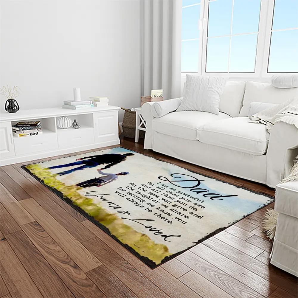 A letter to father, thanks gift to the best dad ever quote area rug meaningful gift for father’s day 10 Rectangle Rug