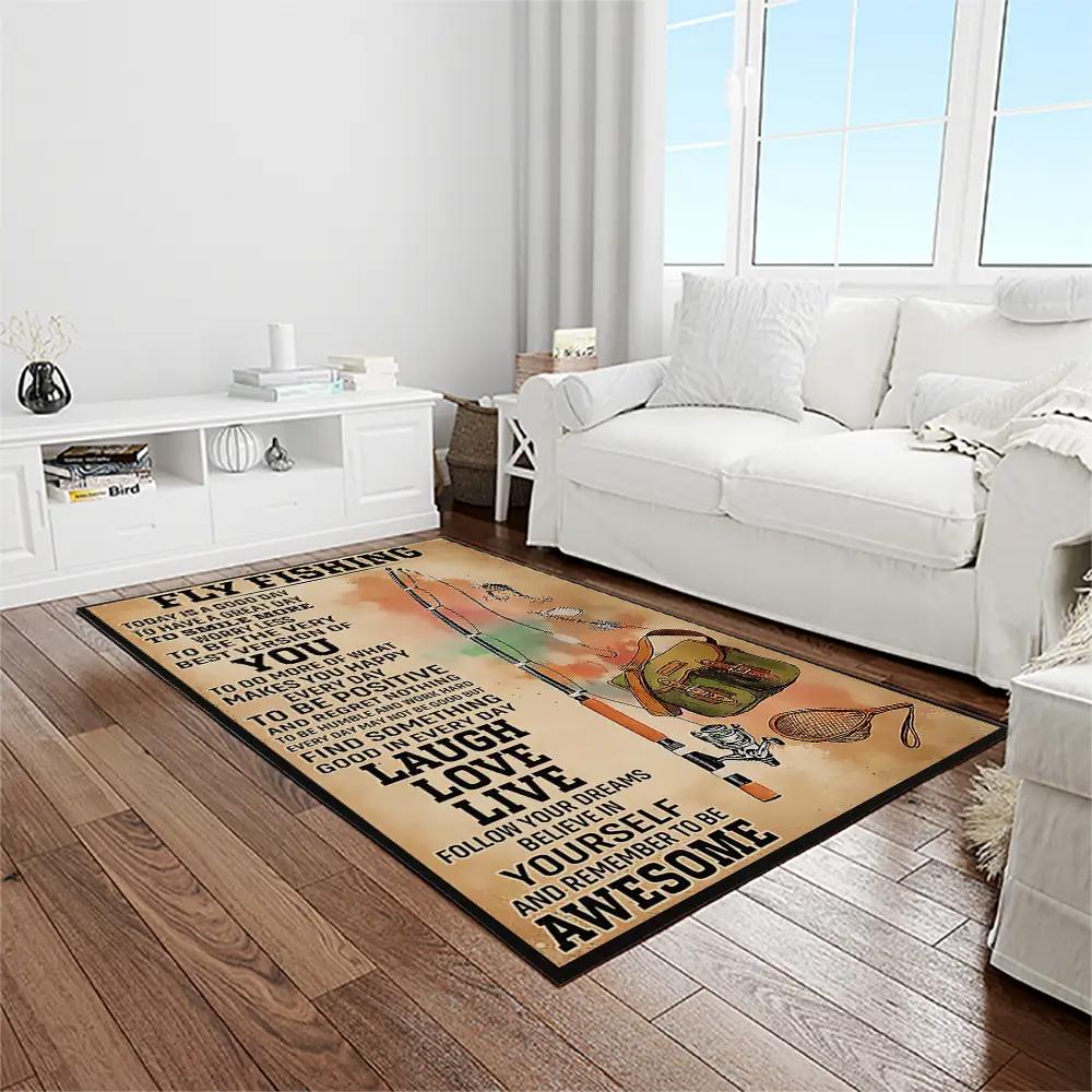 A letter to my dad, who love fishing with me quote area rug meaningful gift for father’s day 08 Rectangle Rug
