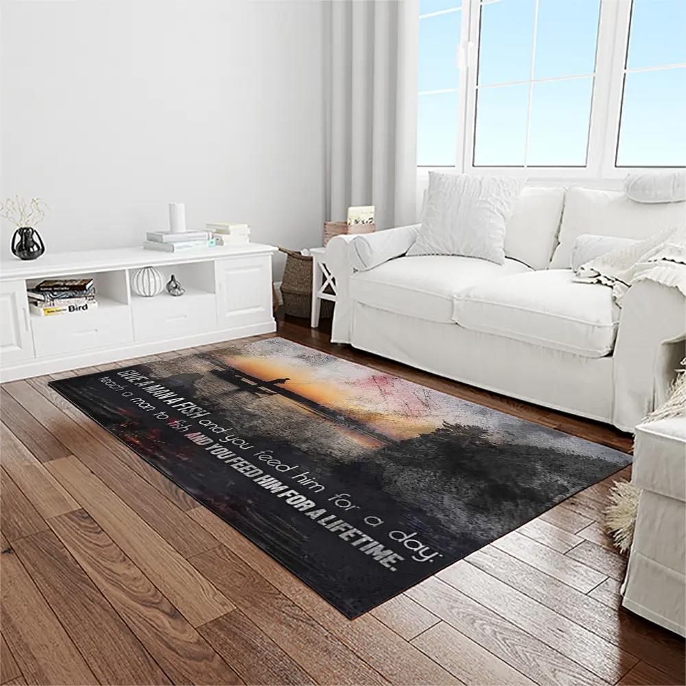 A letter to my dad, who love fishing with me quote area rug meaningful gift for father’s day 10 Rectangle Rug