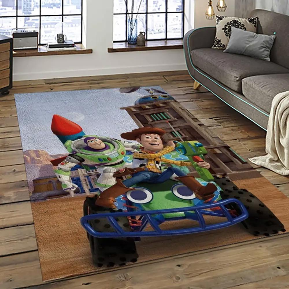 A toy story characters cartoon movie carpet rectangle area rug for living room bedroom decor ats34 Rectangle Rug