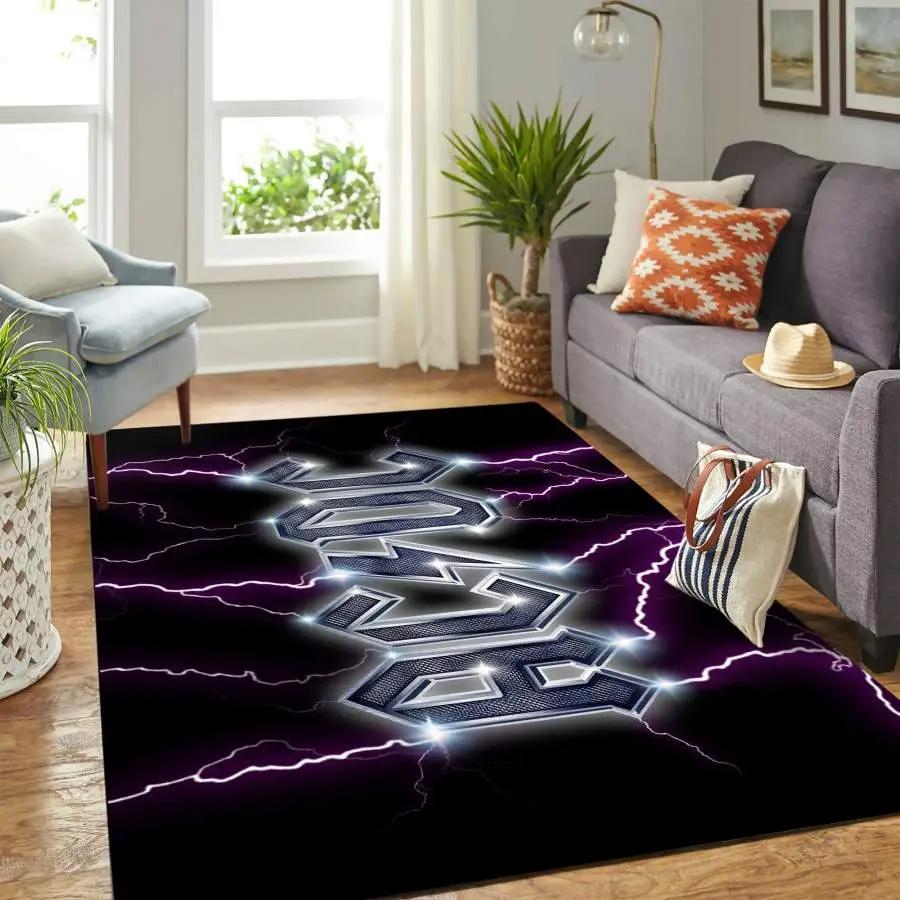 Ac/dc band logo music fan rug area rug living room rug home decor Rectangle Rug