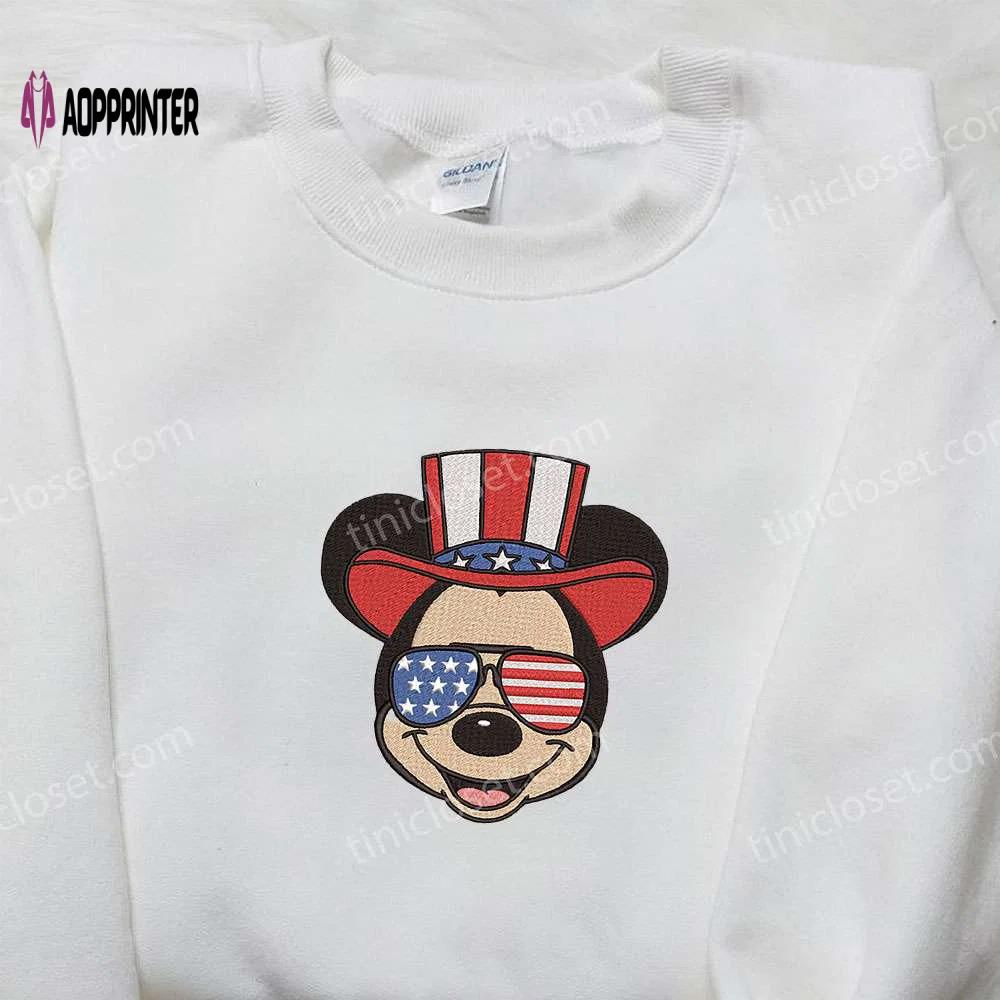 America mickey embroidered shirt: best patriotic disney shirt Embroidered Shirt