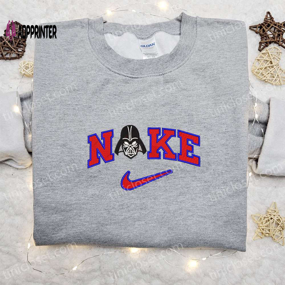 Anakin skywalker helmet x nike embroidered shirt: star wars & nike inspired design Embroidered Shirt