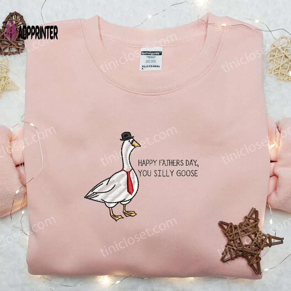 Animal embroidered shirt: silly goose happy father’s day gift Embroidered Shirt