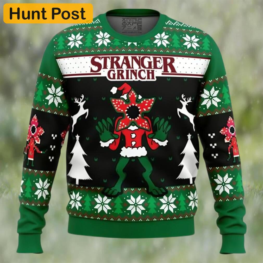 Anime demogorgon stranger grinch stranger things ugly christmas sweater Christmas Ugly Sweater