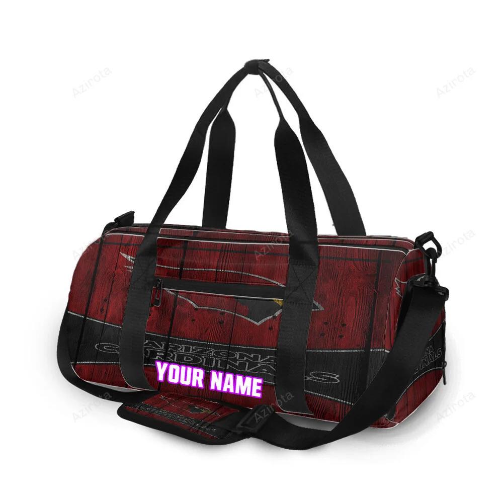 Arizona cardinals logo wooden personalized name travel bag gym bag 697 Travel Bag