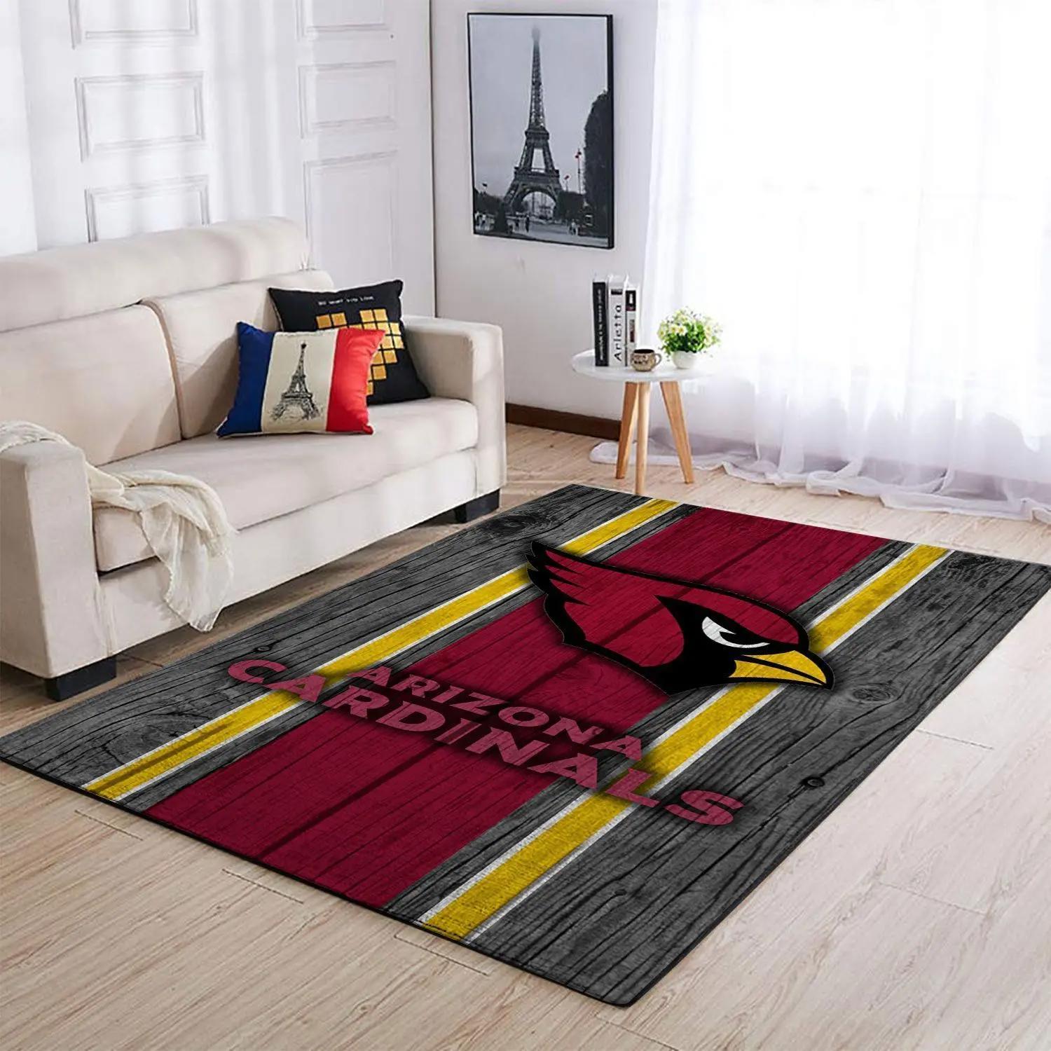Arizona cardinals nfl area rugs wooden style living room carpet home decor Rectangle Rug
