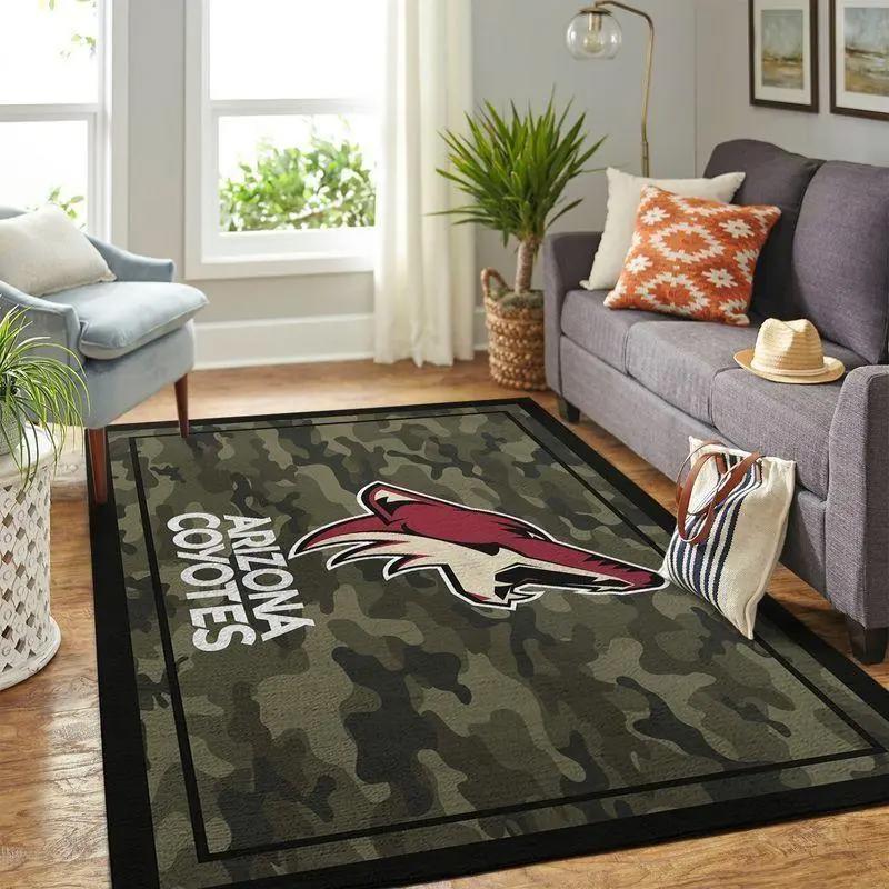 Arizona coyotes nhl rugs camo style living room home rug regtangle carpet 2 Rectangle Rug