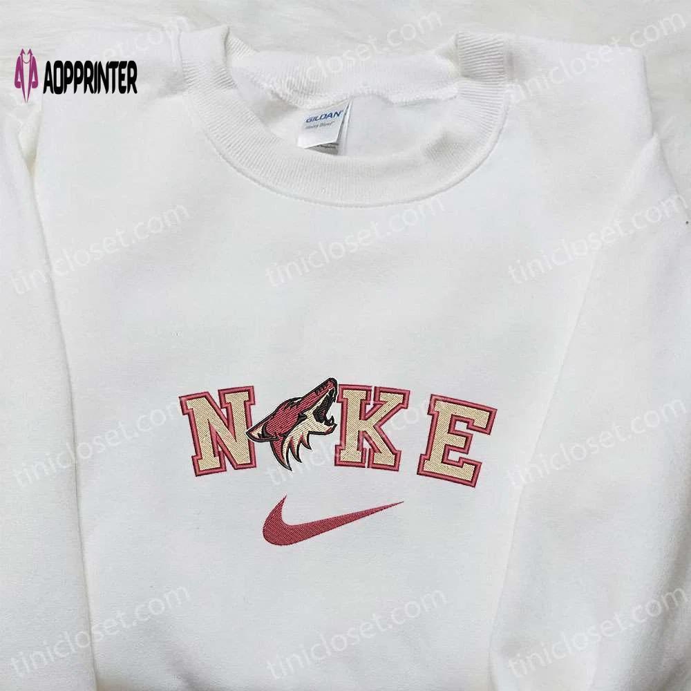 Arizona coyotes x nike embroidered shirt & hoodie: ultimate nhl fan gift Embroidered Shirt