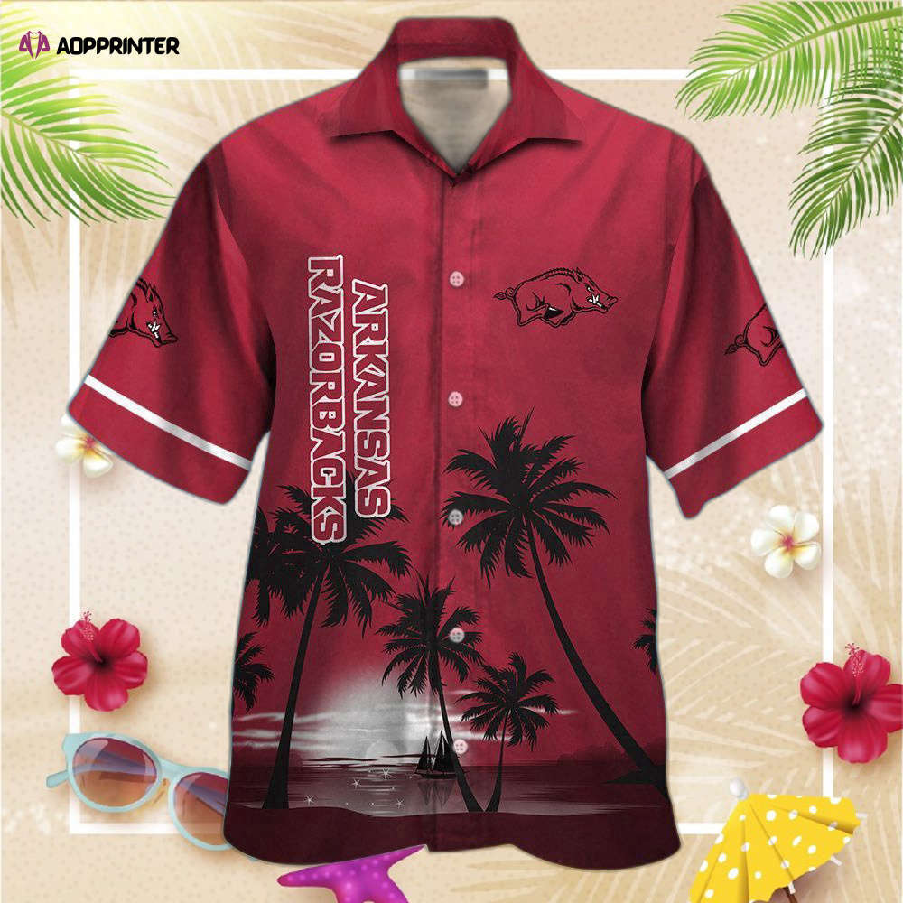 Arkansas razorbacks short sleeve button up tropical aloha hawaiian shirtfor men women Hawaii Shirt