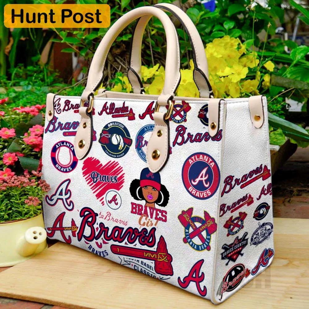 Atlanta braves leather  handbag gift for  women 3013 Women Leather Hand Bag