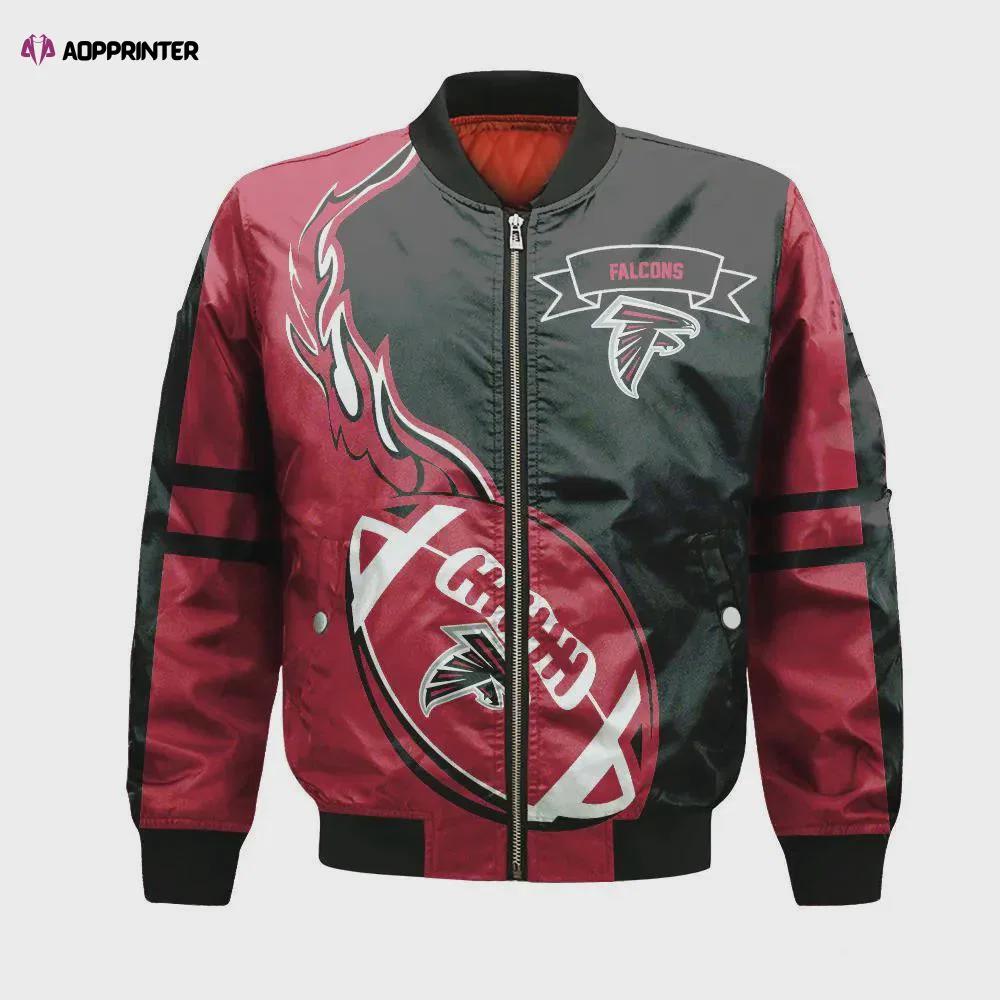 Atlanta falcons bomber jacket 3d printed flame ball pattern Bomber Jacket