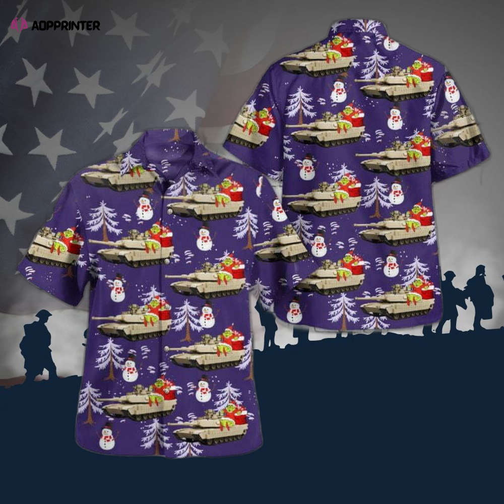 Authentic us army m1 abrams hawaiian shirt: stylish & patriotic design Hawaii Shirt