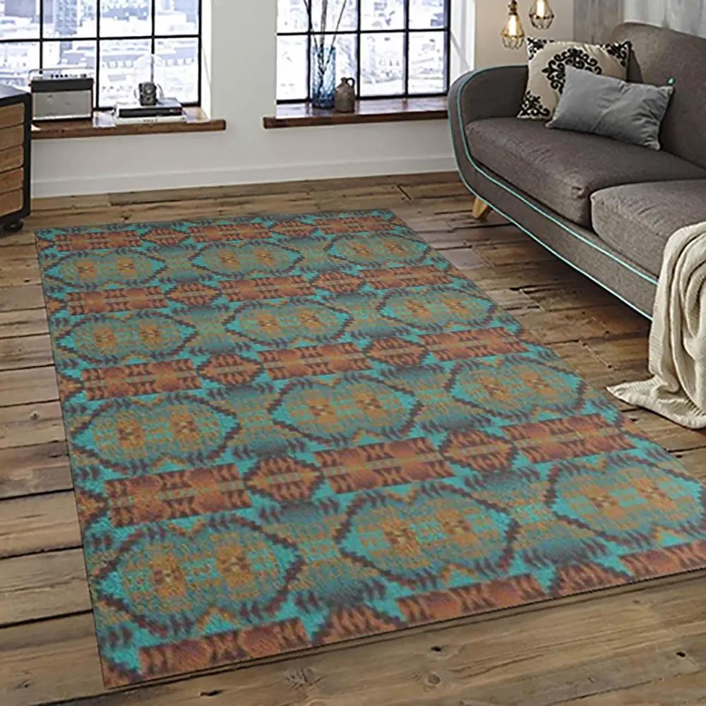 Aztec southwestern geometric shape pattern carpet area rug best gift for home decor event gift asg45 Rectangle Rug
