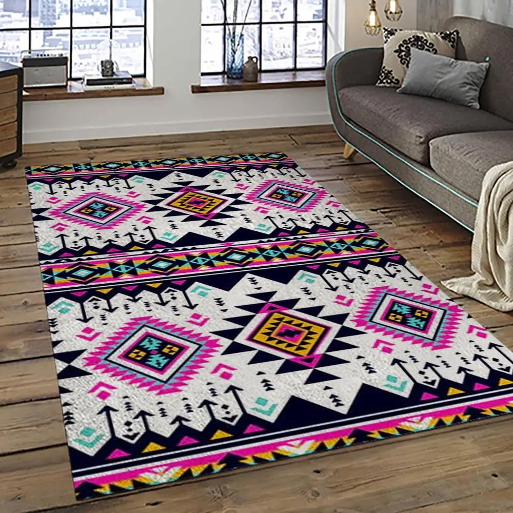 Aztec southwestern geometric shape pattern carpet area rug best gift for home decor event gift asg66 Rectangle Rug