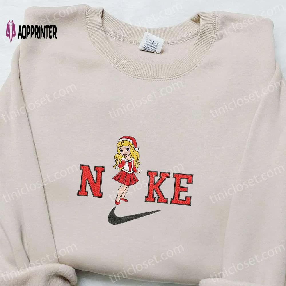 Baby aurora disney christmas x nike embroidered sweatshirt: cartoon shirt best gift ideas Embroidered Shirt