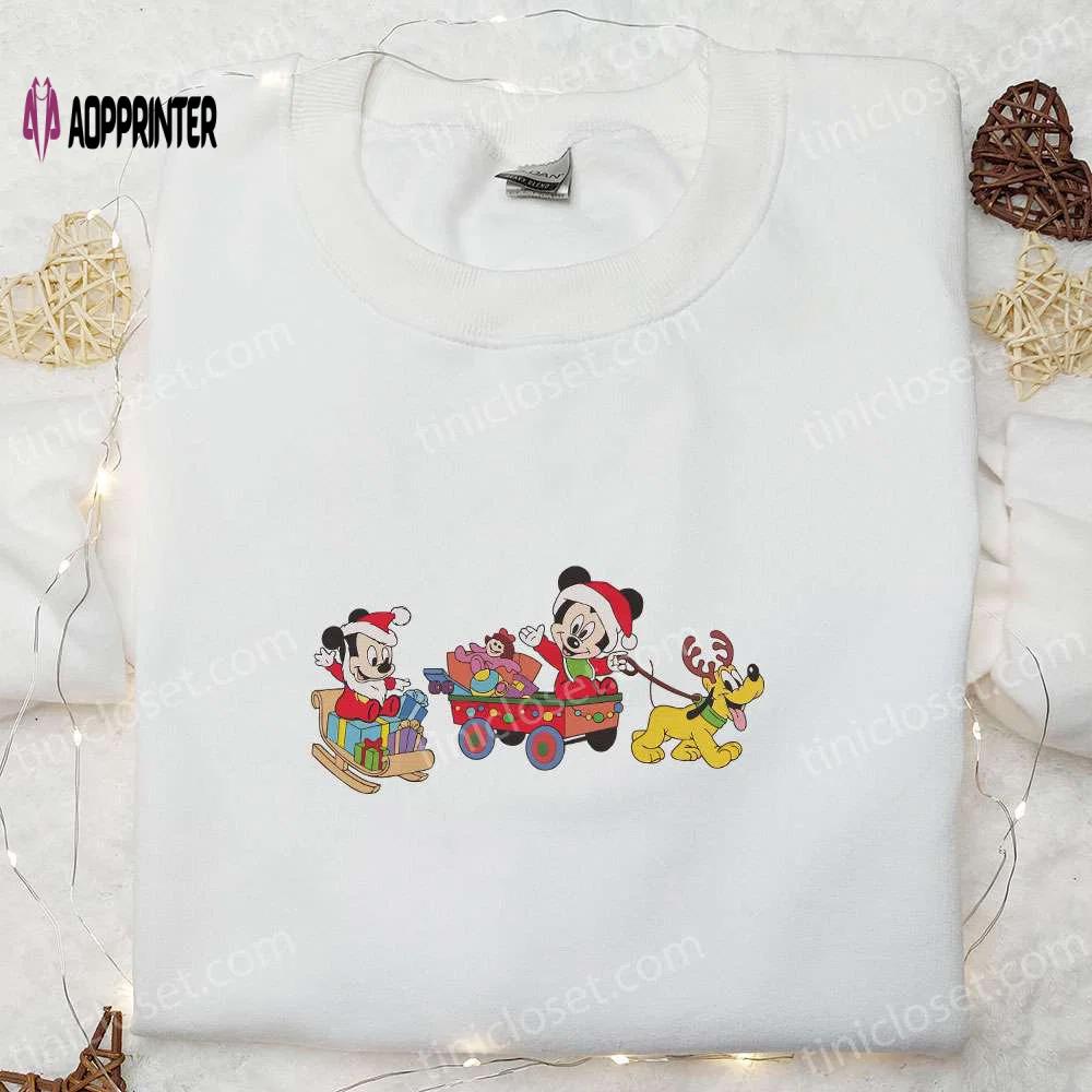 Baby mickey mouse christmas sweatshirt: disney characters embroidered shirt best gift ideas Embroidered Shirt