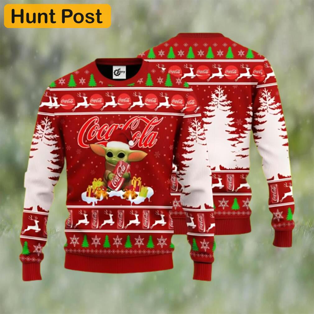 Baby yoda hug coca cola ugly christmas sweater Christmas Ugly Sweater