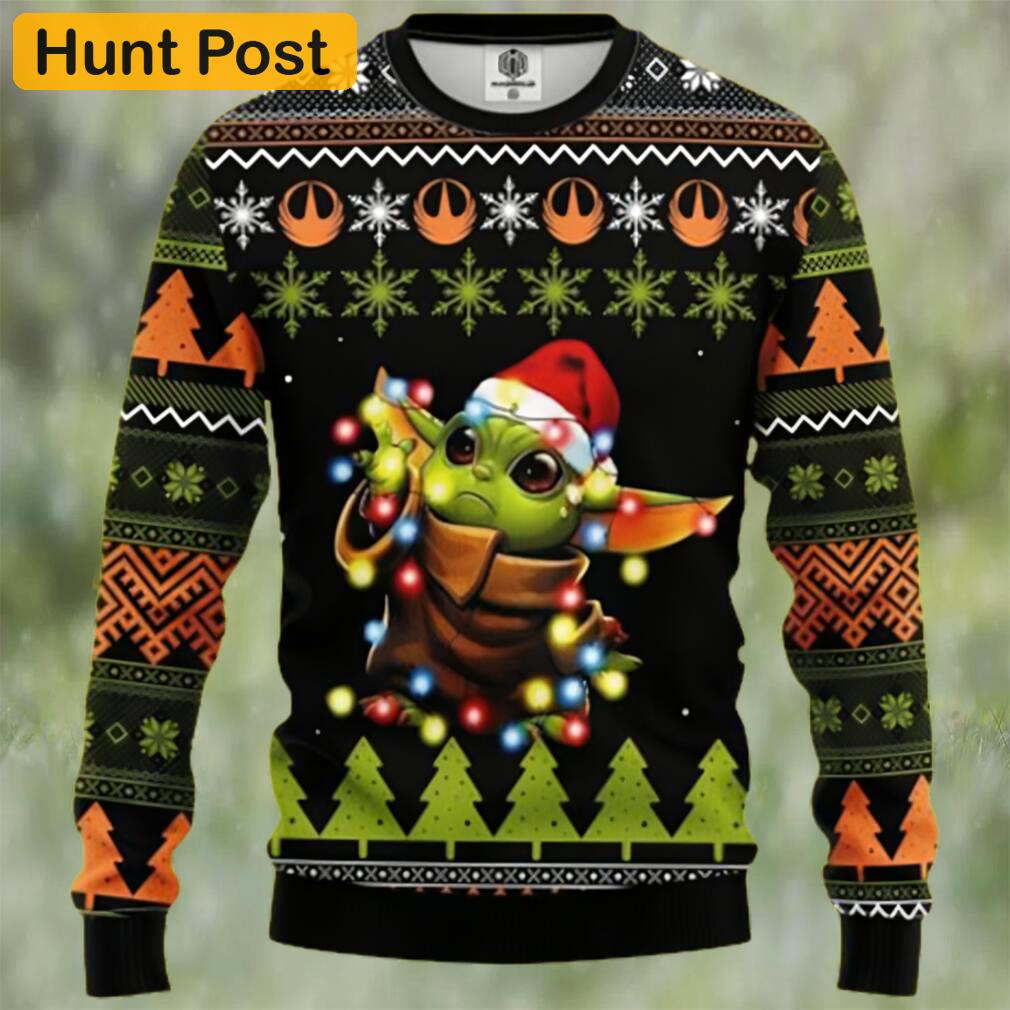 Baby yoda santa light christmas gift ugly christmas sweater Christmas Ugly Sweater