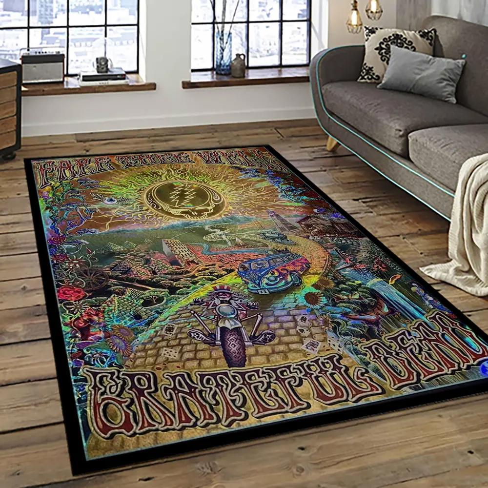 Band grateful dead music carpet rectangle area rug for living room bedroom decor grd27 Rectangle Rug