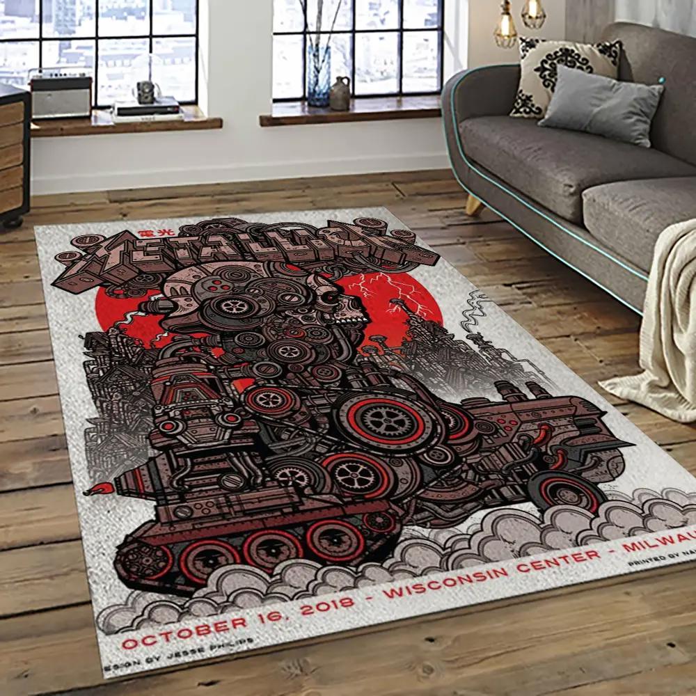 Band metallica music carpet rectangle area rug for living room bedroom decor ma35 Rectangle Rug
