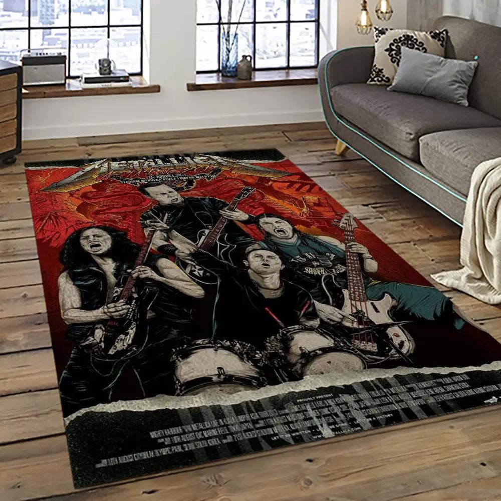 Band metallica music carpet rectangle area rug for living room bedroom decor ma42 Rectangle Rug