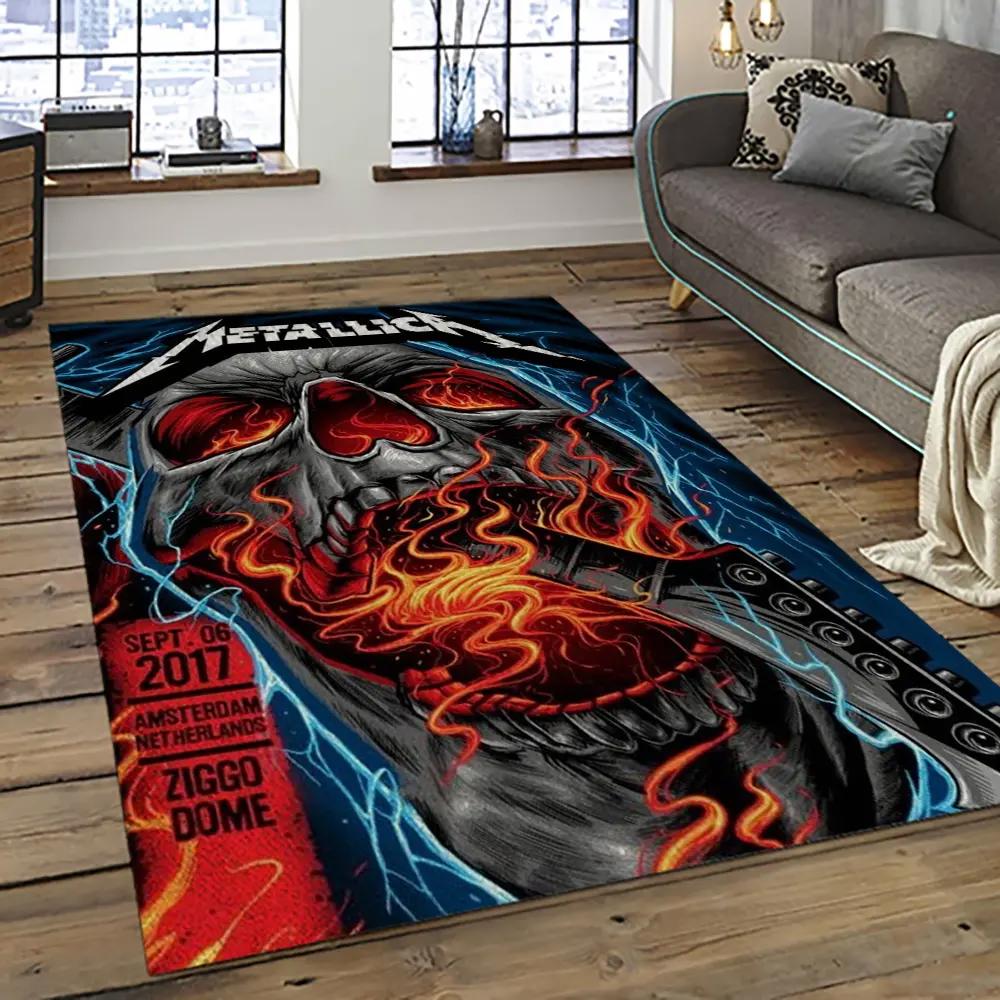 Band metallica music carpet rectangle area rug for living room bedroom decor ma48 Rectangle Rug