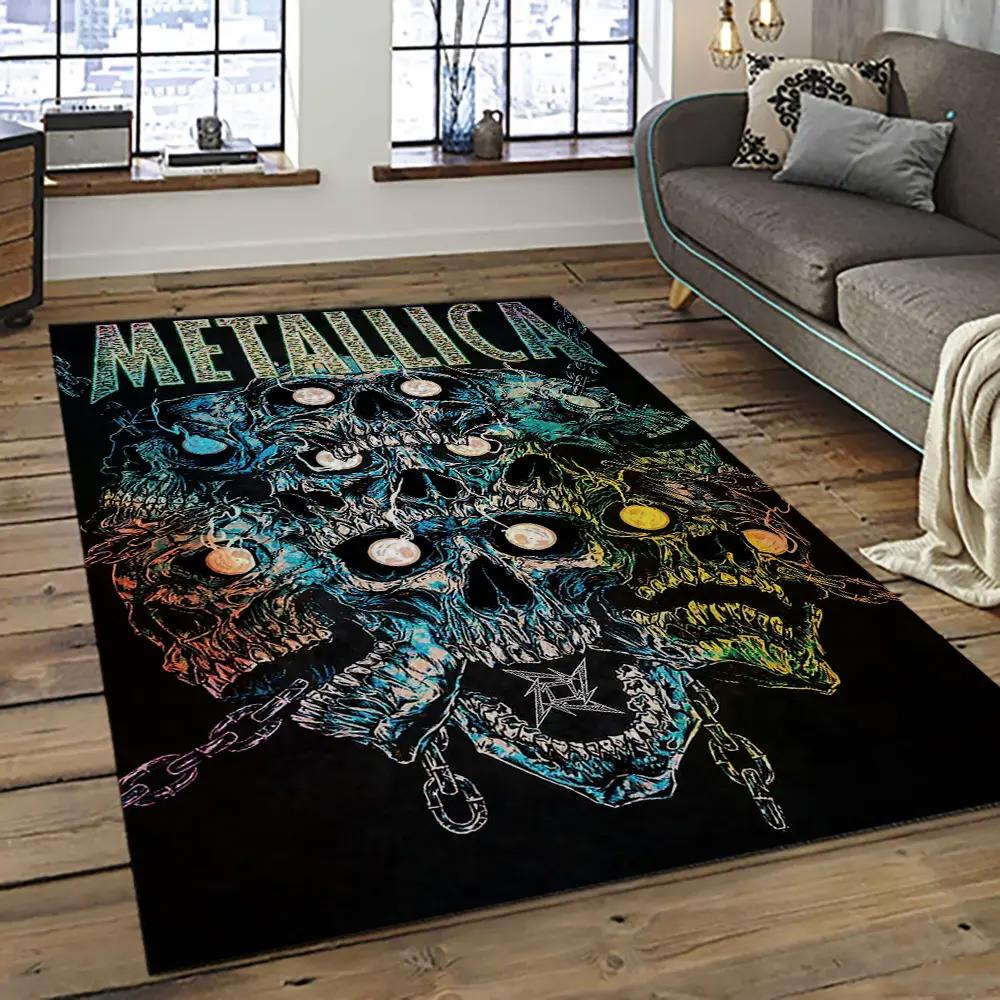 Band metallica music carpet rectangle area rug for living room bedroom decor ma74 Rectangle Rug