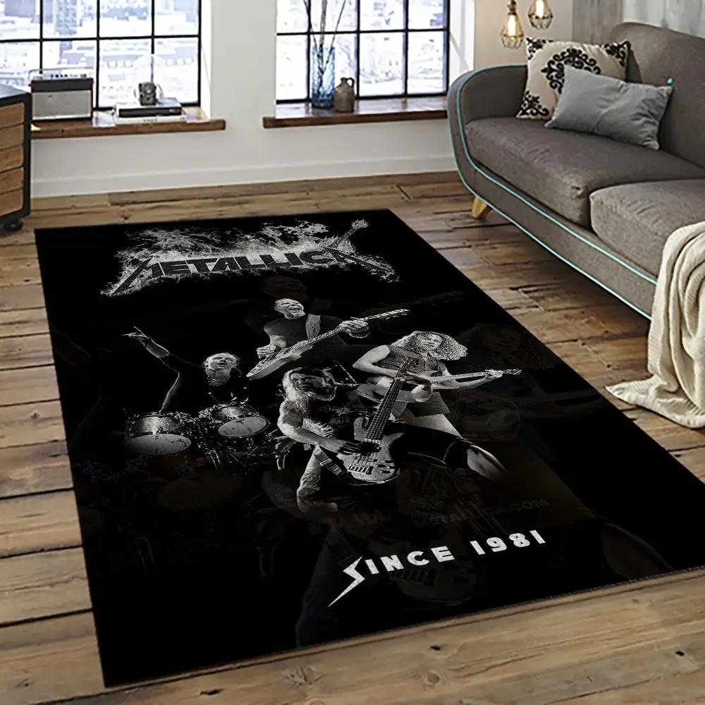 Band metallica music carpet rectangle area rug for living room bedroom decor ma86 Rectangle Rug