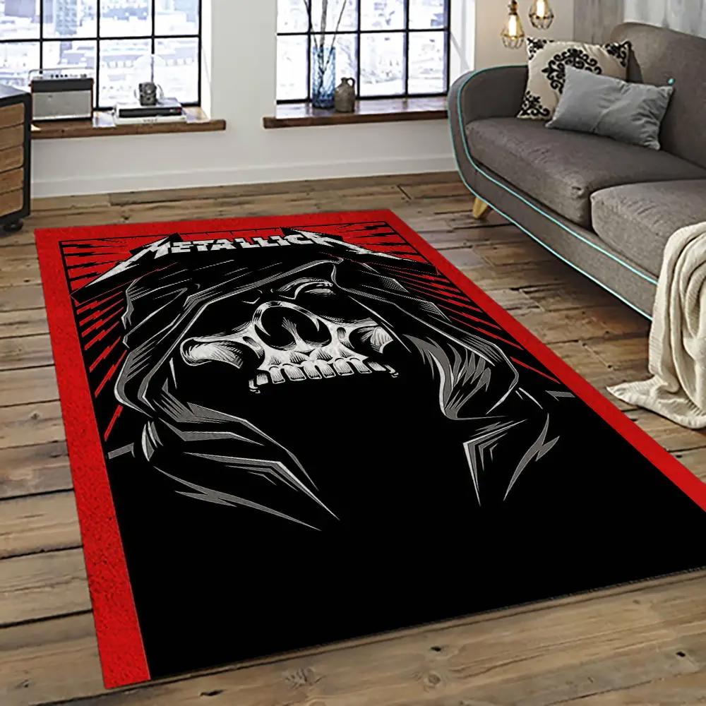Band metallica music carpet rectangle area rug for living room bedroom decor ma94 Rectangle Rug